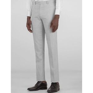 Alain Dupetit Suit Pants Unhemmed Light Grey 42R 36w Slim Dry Clean 2 Button